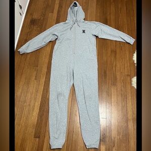 SAVAGE FENTY Heather Gray Hooded Cotton Blend Jumpsuit Women’s Size Medium